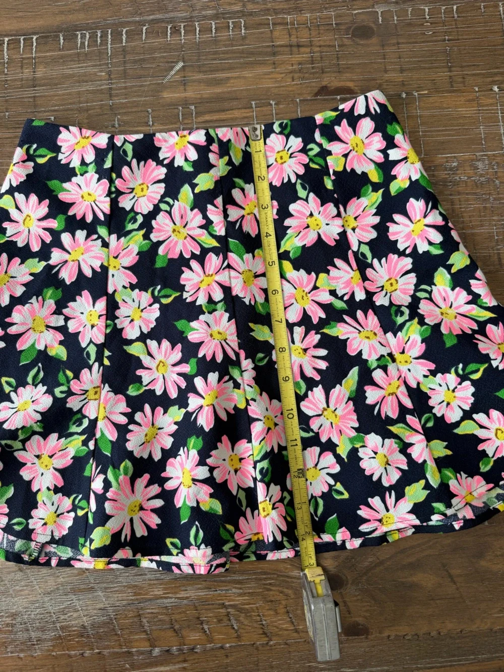 Lush Black Skater Skirt with Pink Floral Print